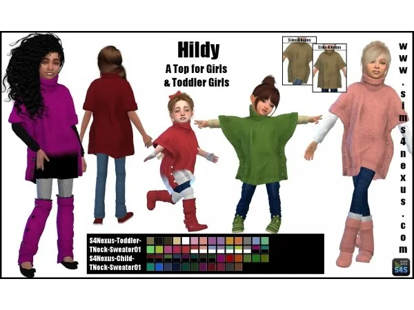 Alpha Hildy A Top for Girls Toddler Girls by sims4nexus - The Sims 4 Custom Content