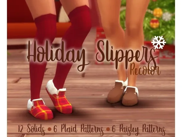 Maxis Match Holiday Slippers Recolor by missrubybird - The Sims 4 Custom Content