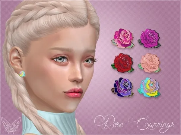 Alpha Rose Studs - The Sims 4 Custom Content