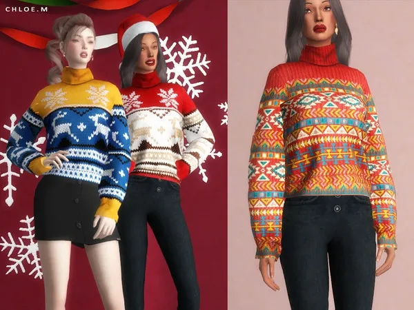 Alpha ChloeM Bohemia Sweater - The Sims 4 Custom Content