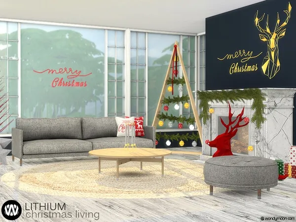 Alpha Lithium Christmas Living - The Sims 4 Custom Content