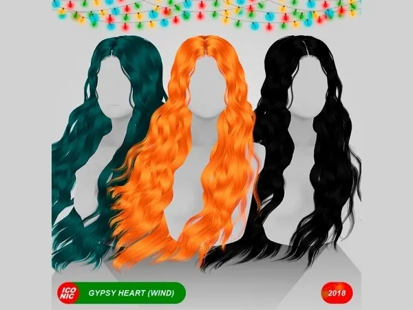 Alpha ICONIC Gypsy Heart Wind (Hair) by iconic - The Sims 4 Custom Content