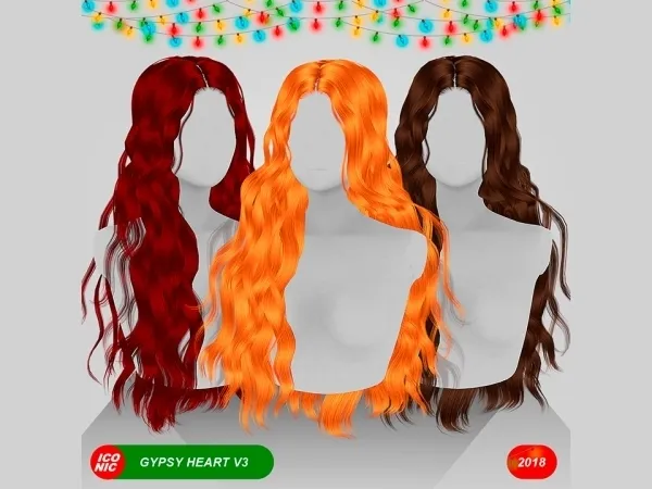 Alpha ICONIC Gypsy Heart V3 (Hair) by iconic - The Sims 4 Custom Content