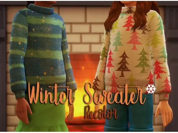 Maxis Match Winter Sweater Recolor by missrubybird - The Sims 4 Custom Content
