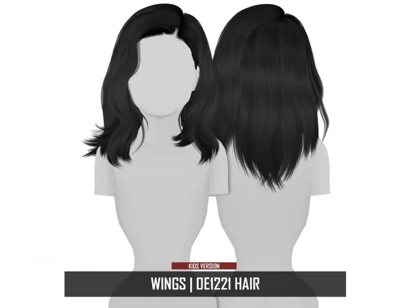 Alpha WINGS OE1221 HAIR KIDS VERSION - The Sims 4 Custom Content