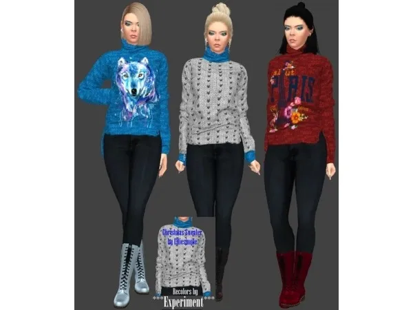 Alpha Elliesimple Christmas Sweater by experiment128 - The Sims 4 Custom Content