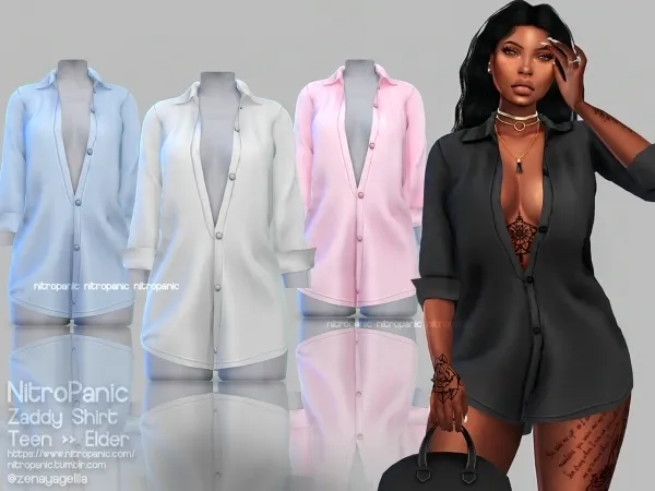 Alpha Zaddy Shirt - The Sims 4 Custom Content