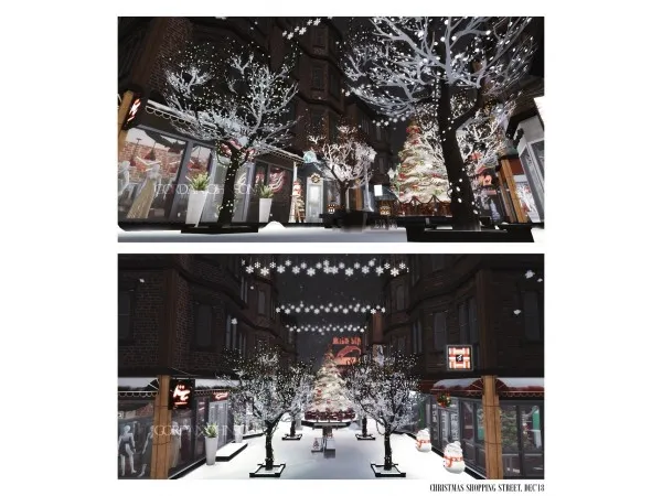 Alpha Christmas Shopping Street by simnematographygj - The Sims 4 Custom Content