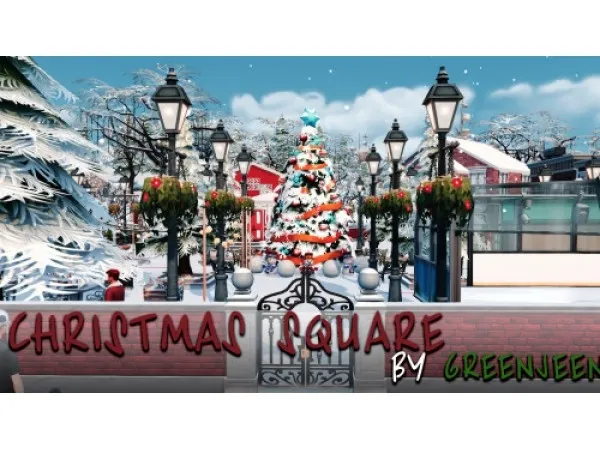 Alpha Christmas Square by greenjeensims - The Sims 4 Custom Content