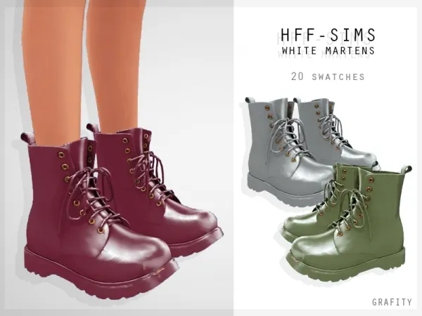 Alpha Hff Sims White Martens - The Sims 4 Custom Content