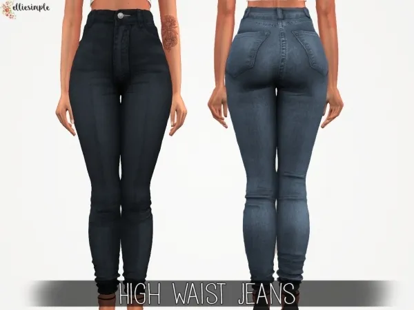 Alpha Elliesimple High Waist Jeans - The Sims 4 Custom Content