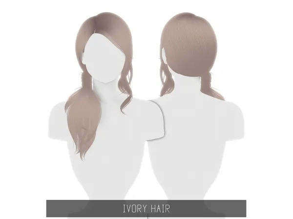 Alpha IVORY HAIR - The Sims 4 Custom Content