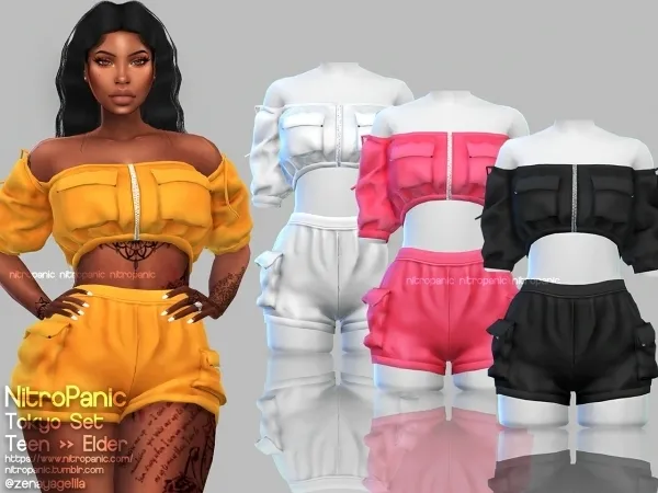 Alpha Tokyo Set Bottom - The Sims 4 Custom Content