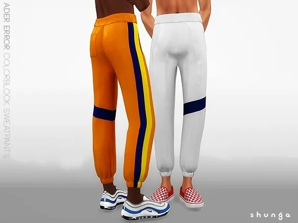 Alpha SHUNGA ADER ERROR Colorblock Sweatpants - The Sims 4 Custom Content