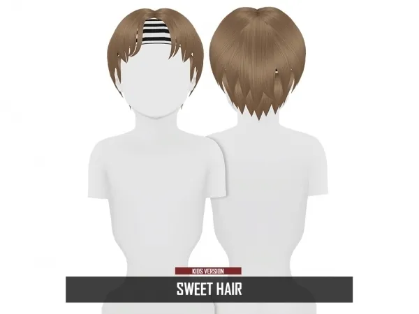 Alpha SWEET HAIR KIDS VERSION - The Sims 4 Custom Content