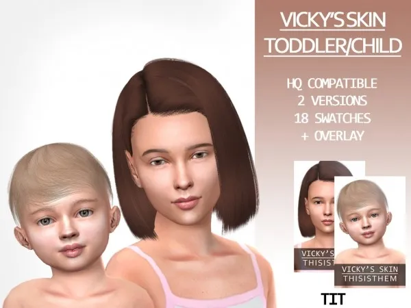 Alpha Vickys Skin (ToddlerChild) by thisisthem - The Sims 4 Custom Content