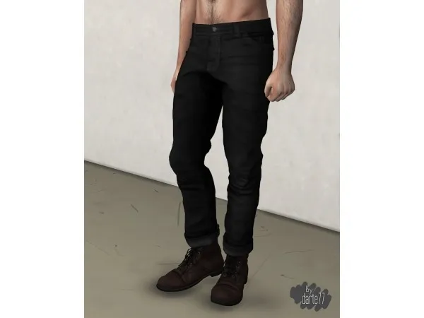 Alpha ROLLED CUFF JEANS by darte77 - The Sims 4 Custom Content