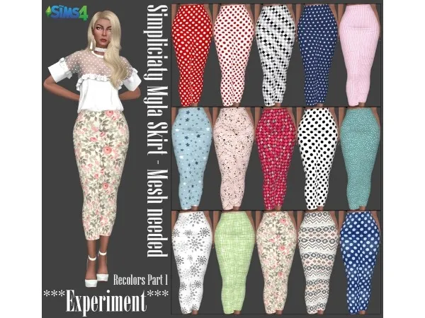Alpha Simpliciaty Myla Skirt Recolors Part 1 by experiment128 - The Sims 4 Custom Content