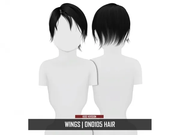 Alpha WINGS ON0105 HAIR KIDS VERSION - The Sims 4 Custom Content