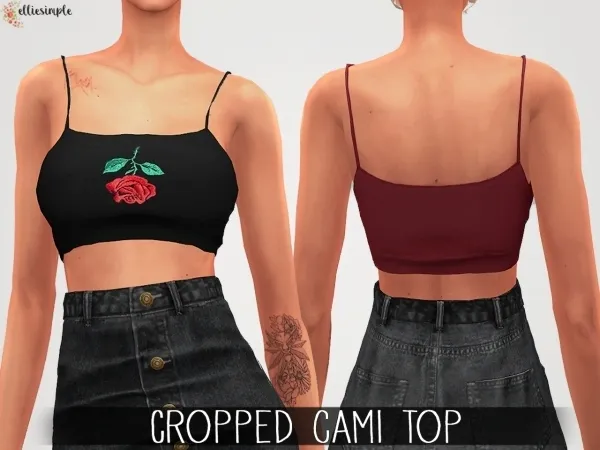 Alpha Elliesimple Cropped Cami Top - The Sims 4 Custom Content