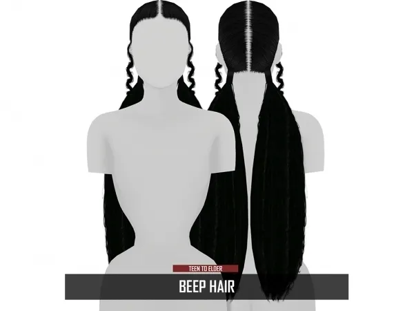 Alpha BEEP HAIR - The Sims 4 Custom Content