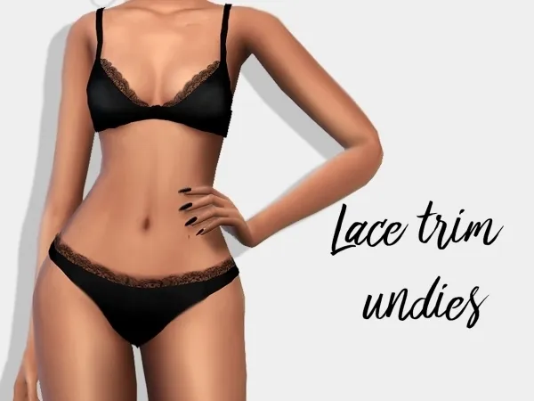 Alpha Lace Trim Undies - The Sims 4 Custom Content