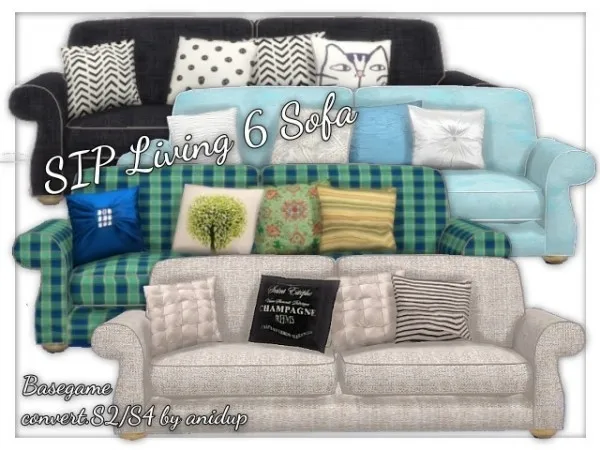 Alpha SIP Living 6 Sofas recolor by oldbox1310 - The Sims 4 Custom Content