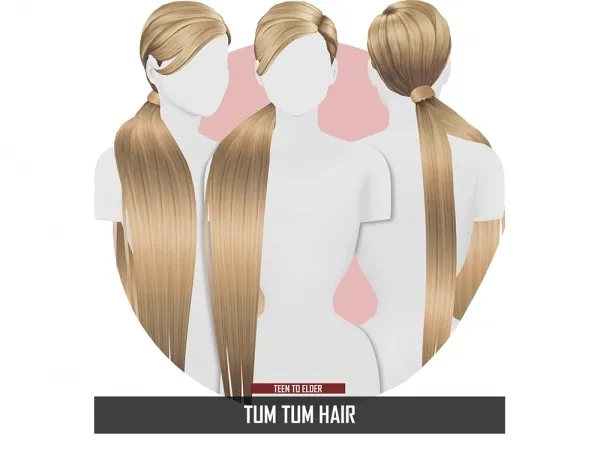 Alpha TUM TUM HAIR by redheadsims - The Sims 4 custom content