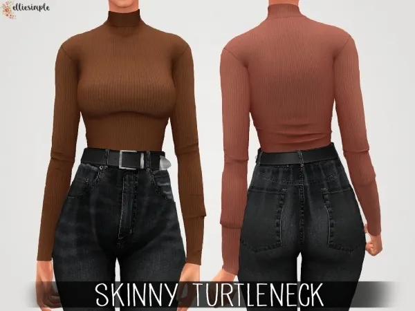 Alpha Elliesimple Skinny Turtleneck - The Sims 4 Custom Content