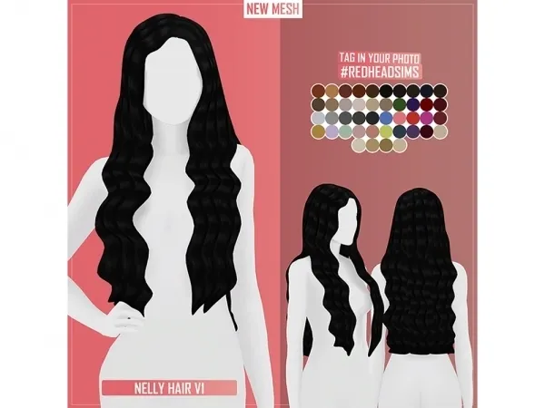 Maxis Match NELLY HAIR V1 by redheadsims - The Sims 4 custom content