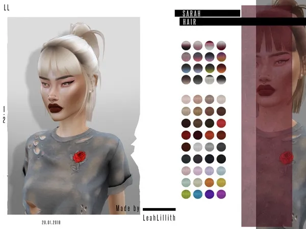 Alpha LeahLillith Sarah Hair - The Sims 4 Custom Content
