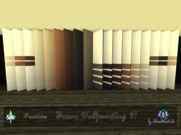 Alpha Brown Wallpaintings V1 - The Sims 4 Custom Content
