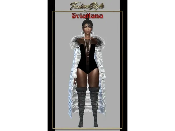 Alpha Coat with a fur collar FusionStyle by simsfinds - The Sims 4 Custom Content