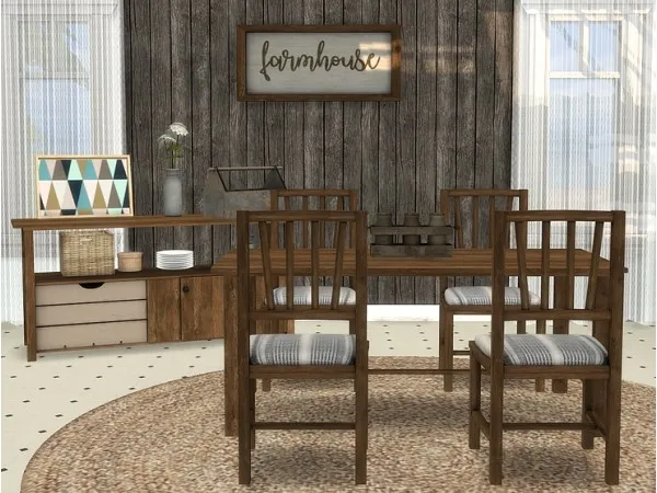 Mix Farmhouse Dining by michelleab01 - The Sims 4 Custom Content