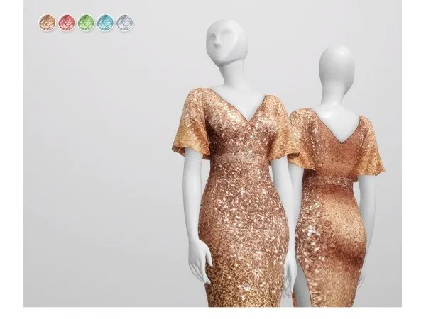 Maxis Match Ombré sequined Gown by rusty - The Sims 4 Custom Content
