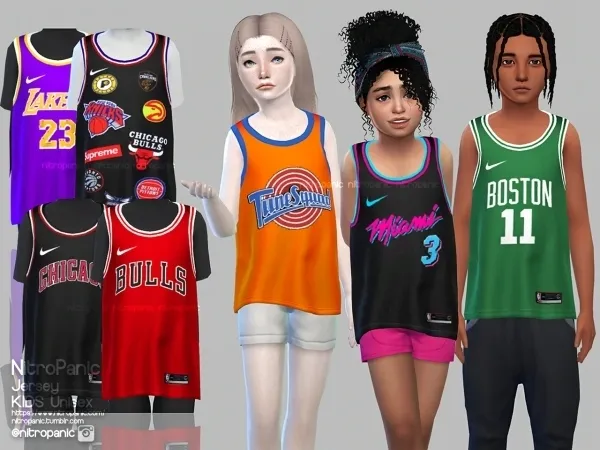 Alpha Jersey KIDS - The Sims 4 Custom Content