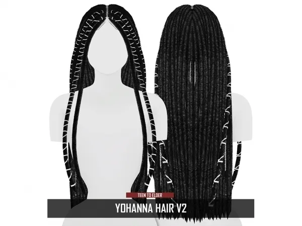 Alpha YOHANNA HAIR V2 - The Sims 4 Custom Content