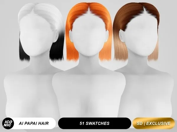 Alpha ICONIC Ai Papai (Hair) - The Sims 4 Custom Content