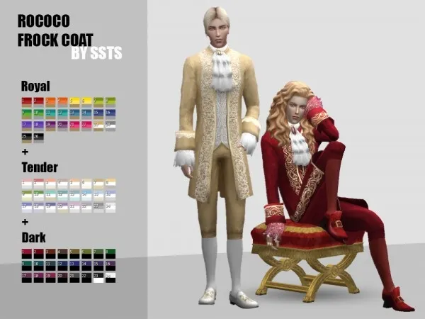Maxis Match ROCOCO FROCK COAT by SSTS - The Sims 4 Custom Content