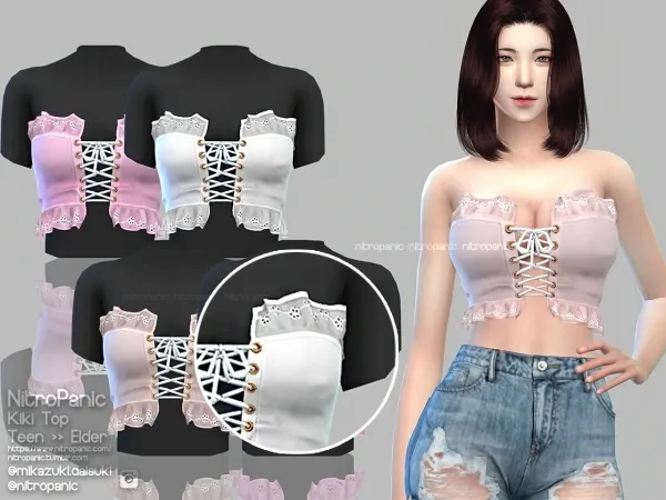 Alpha Kiki Top by nitropanic - The Sims 4 custom content