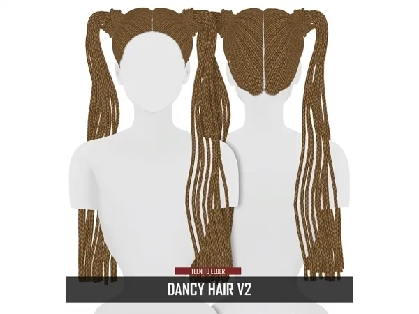 Mix DANCY HAIR V2 by redheadsims - The Sims 4 Custom Content