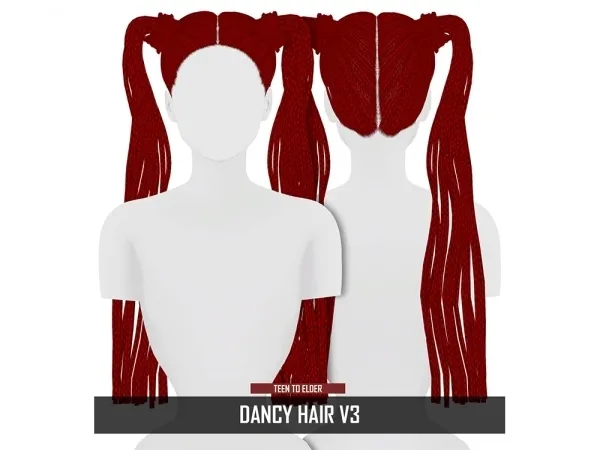 Mix DANCY HAIR V3 by redheadsims - The Sims 4 Custom Content
