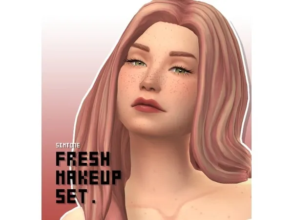 Maxis Match FRESH MAKEUP SET _ Freckles Blush Lipstick by simtone - The Sims 4 Custom Content