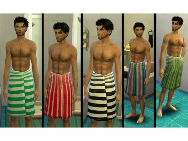 Maxis Match Male Towel Retextures by Julie J - The Sims 4 Custom Content