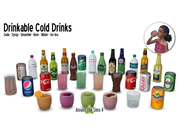 Maxis Match Around Cool (functional) drinks - The Sims 4 Custom Content