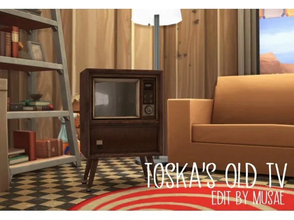 Alpha Toskas Old TV(functional) by effiethejay - The Sims 4 Custom Content