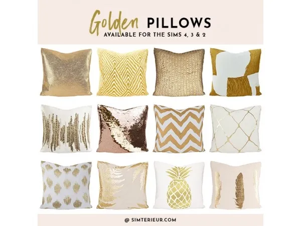 Alpha GOLDEN PILLOWS - The Sims 4 Custom Content