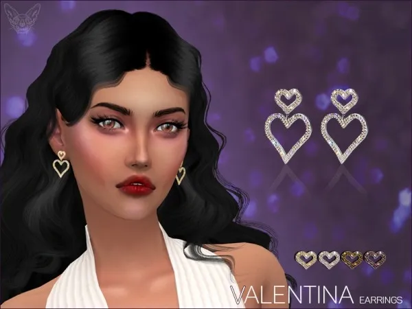 Alpha Valentina Earrings - The Sims 4 Custom Content