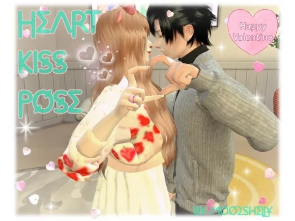 Alpha HEART KISS POSE by moo2shelly - The Sims 4 Custom Content