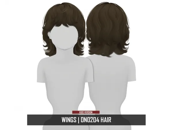 Alpha WINGS ON0204 HAIR KIDS VERSION - The Sims 4 Custom Content